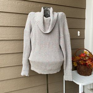 Free People Leo Sweater Silver Gleam Combo XS Oversized